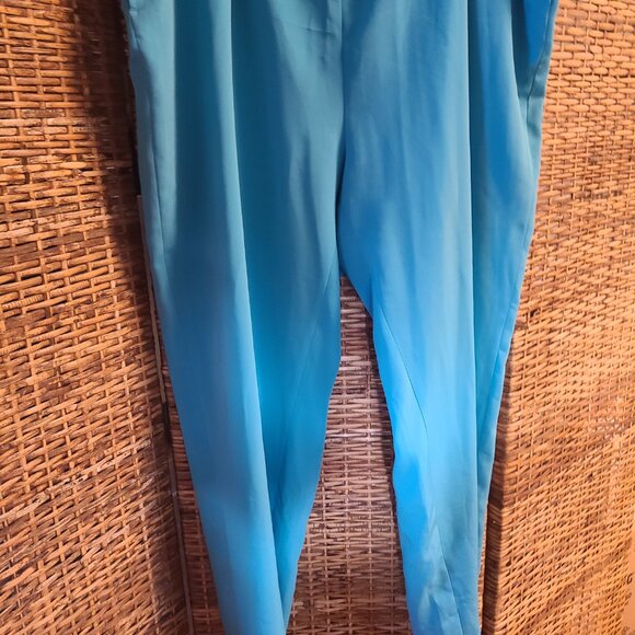 Draper's and Damon's Turquois Blue Pants Size 2X Elastic Waist Pockets - Picture 5 of 6